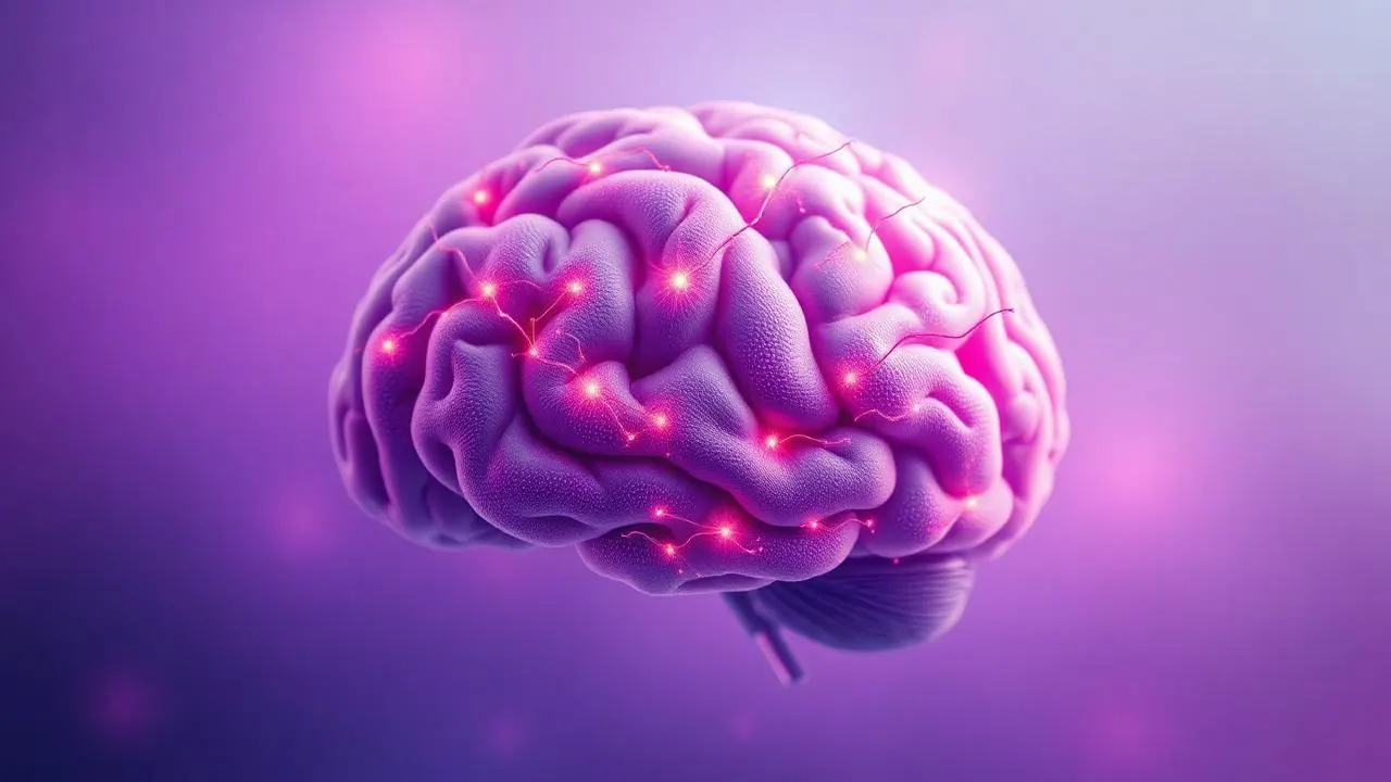 Soft glowing brain illustration representing post viral mental fatigue